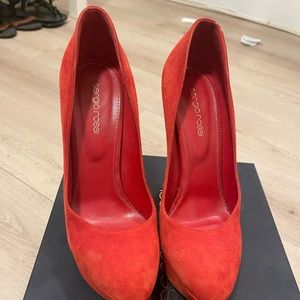 Sergio Rossi Red Platform Heels